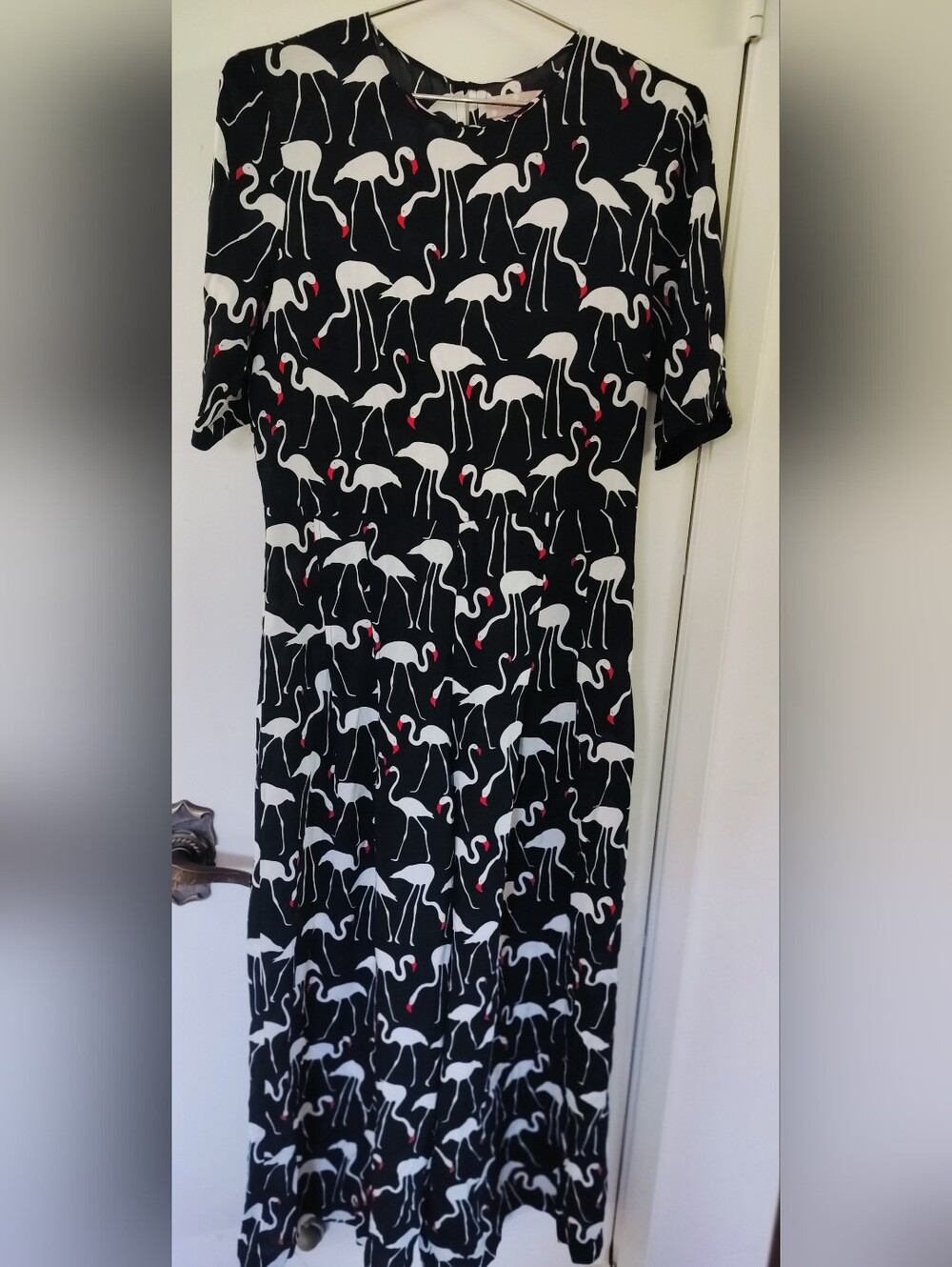 Traffic People Flamingo Wide Leg Jumpsuit Black White Medium 100% Viscose
